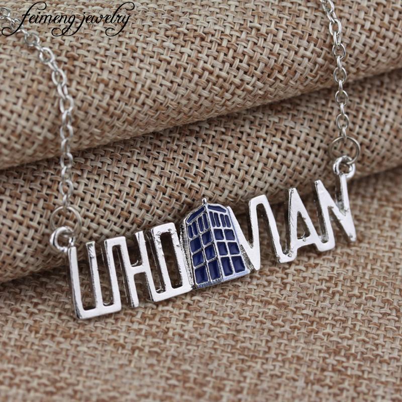 

Necklace Dr Mysterious Tardis Vintage Blue Enamel Silver Color Pendant Necklace For Women Men Fashion Jewelry Gifts