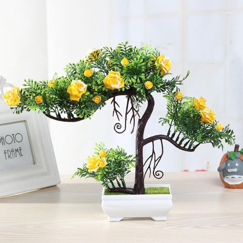 

Simulation Potted Artificial Flower Decoration Small Miniascape Flower Set Indoor Living Room Plastic Household Decor1