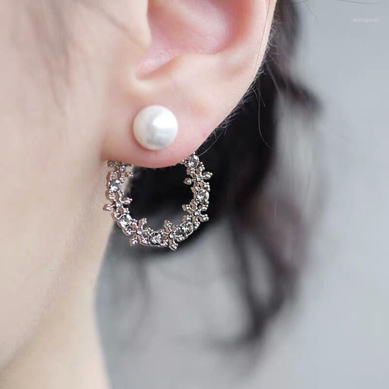 

Elegant Dual-use Pearl Stud Earrings For Women Individual Hollow Round Garland Earring Gray White Pearl Oorbellen Pendientes1