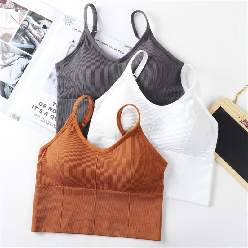 

Solid Sports Bra Women Jogging Cotton Sports Bras Push Up Gym Women Bra Girl Underwear Fitness Running Yoga Sport Tops1, Skin pad
