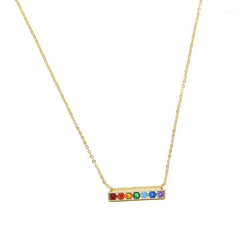 

hot fashion multi color cz Necklaces For Women Bar Name Necklace floating charm Dazzling CZ Gold filled Jewelry Valentine's Gift1