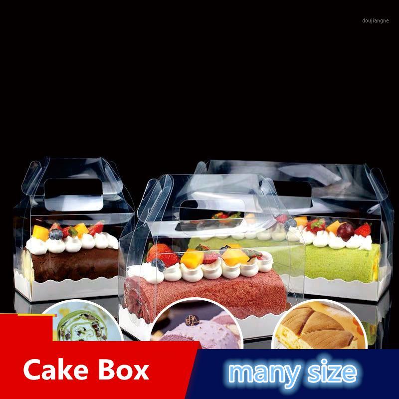 

Clear Plastic Portable Cupcake Swiss Packing Gift Box Transparent Cake Box With Handle1