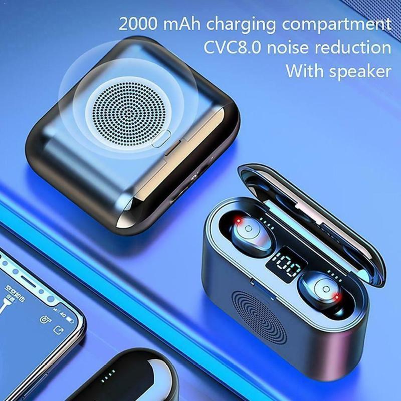 

Mini Bluetooth Earphone 5.0 Touch Sports Stereo Wireless Surround Headset Speaker Sound Noise Reduction R2Y61, Black