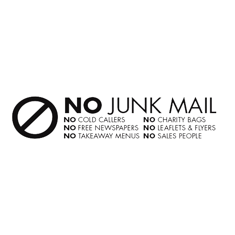 

17*3.8cm No Junk Mail - No Cold Callers - Front Door Letter Box Sign / Sticker Warning slogan Car Sticker car accessories, Color