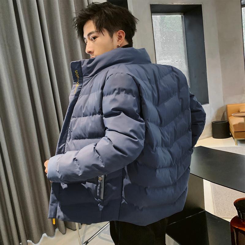 

Men's coat winter 2020 new Korean version of the trend handsome winter fashion brand down cotton jacket cotton jacket clothes, Black