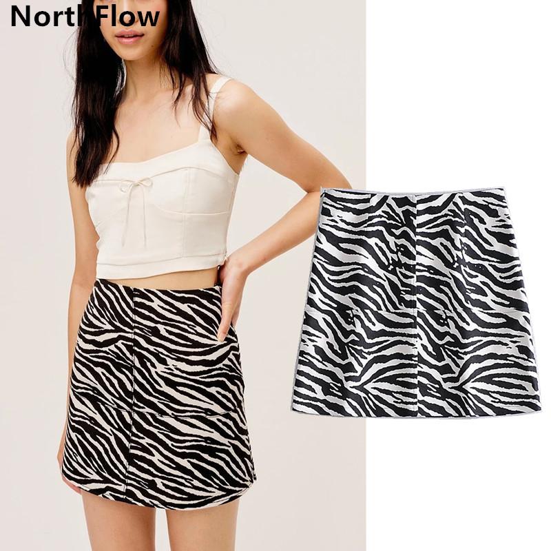 

Northflow 2021 Skirts 3-Piece Suit Women Faldas Mujer moda Zebra Striped Mini England style Harajuku Saia Skirts Womens