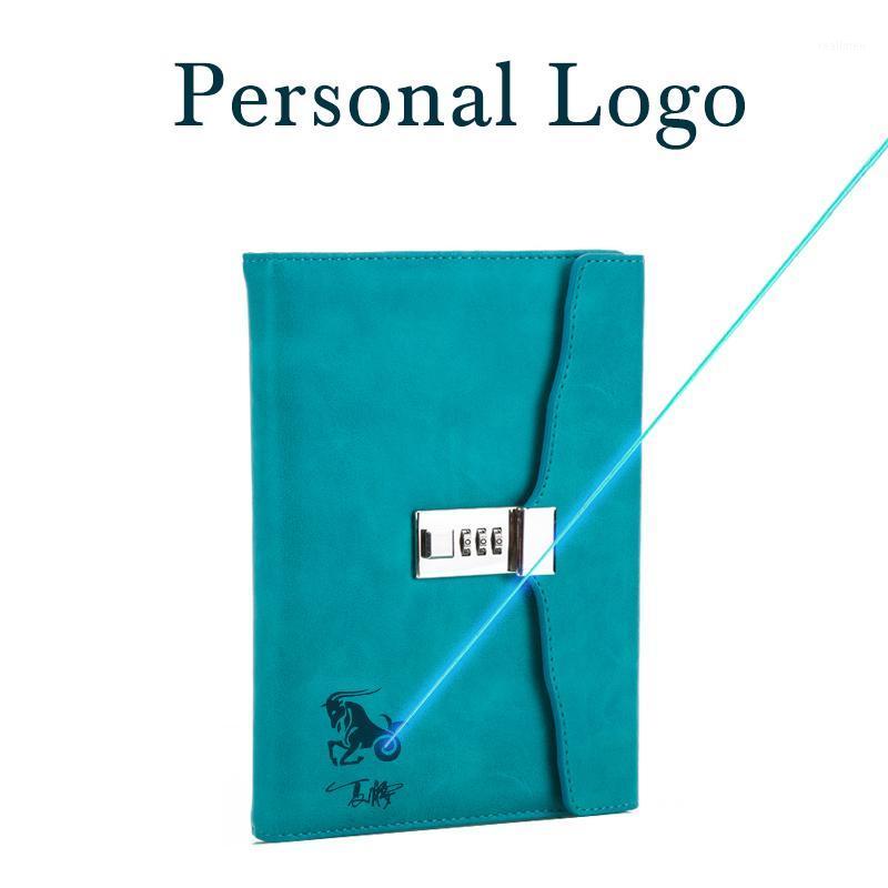 

Free Name Logo Custom A5 Notebook with Lock Writing Pads Lockable Notepad Binder Password Diary Student Gift1
