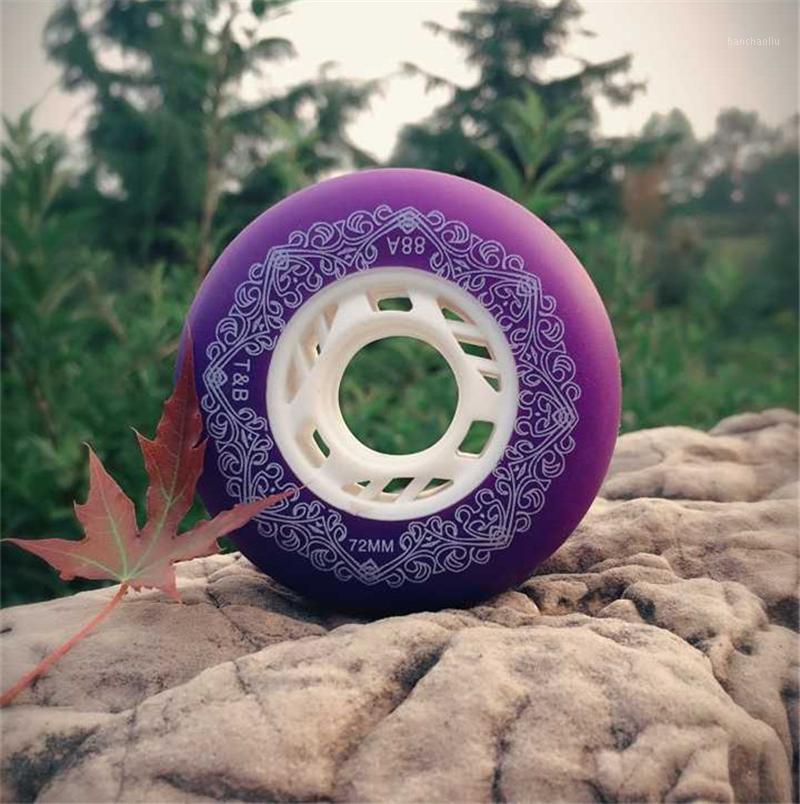 

72mm 76mm 80mm] original TianBo 88A inline skate wheel durable skating wheels for braking slide slalom street brushing roller1, Blue