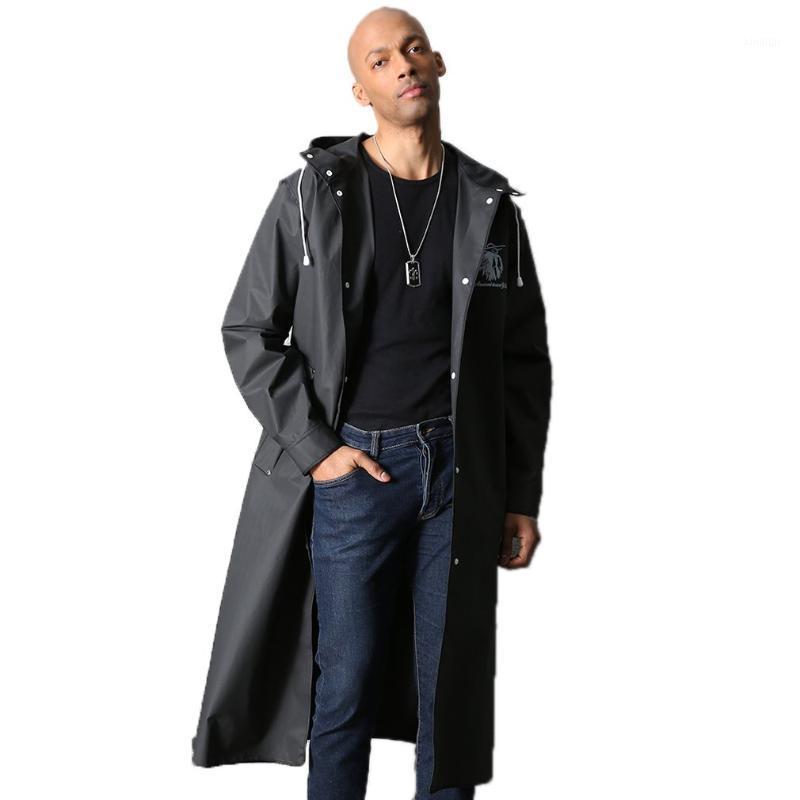

Fashion EVA adult black tide raincoat custom logo pattern fashion Environmental protection outdoor men's long section1, Xxxl