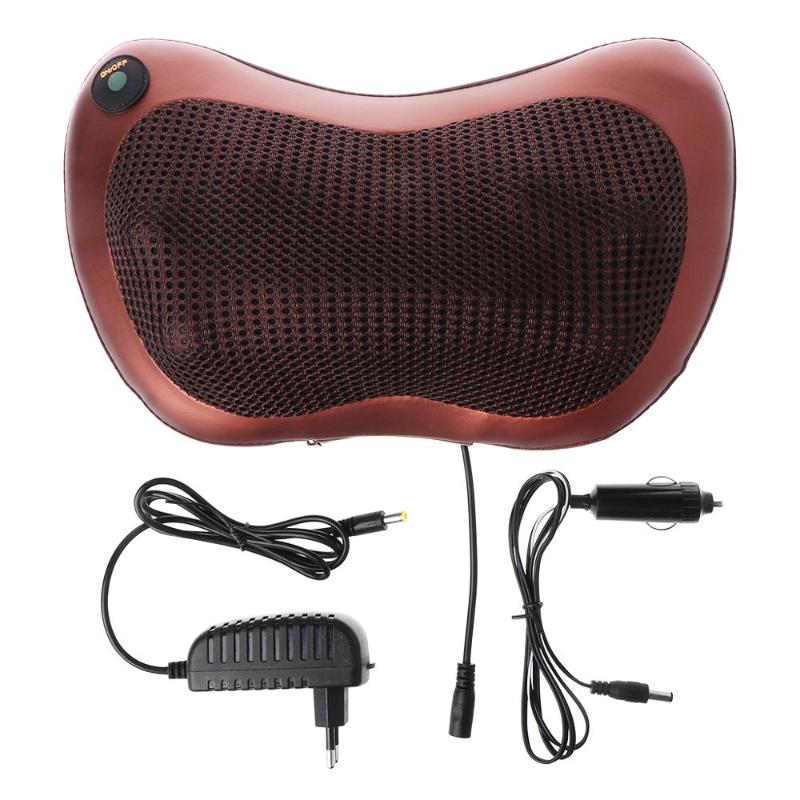 

Electric Massage Pillow Lumbar Neck Back Shiatsu Massager Cushion Heat Car Home EU Plug M89F