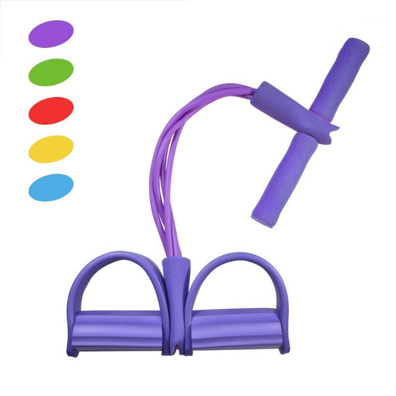 

Multifunctional 4 Tubes Latex Foot Elastic Pull Rope Expander Muscle Fitness Workout Pedal Sports Equipment Resistance Bands New1