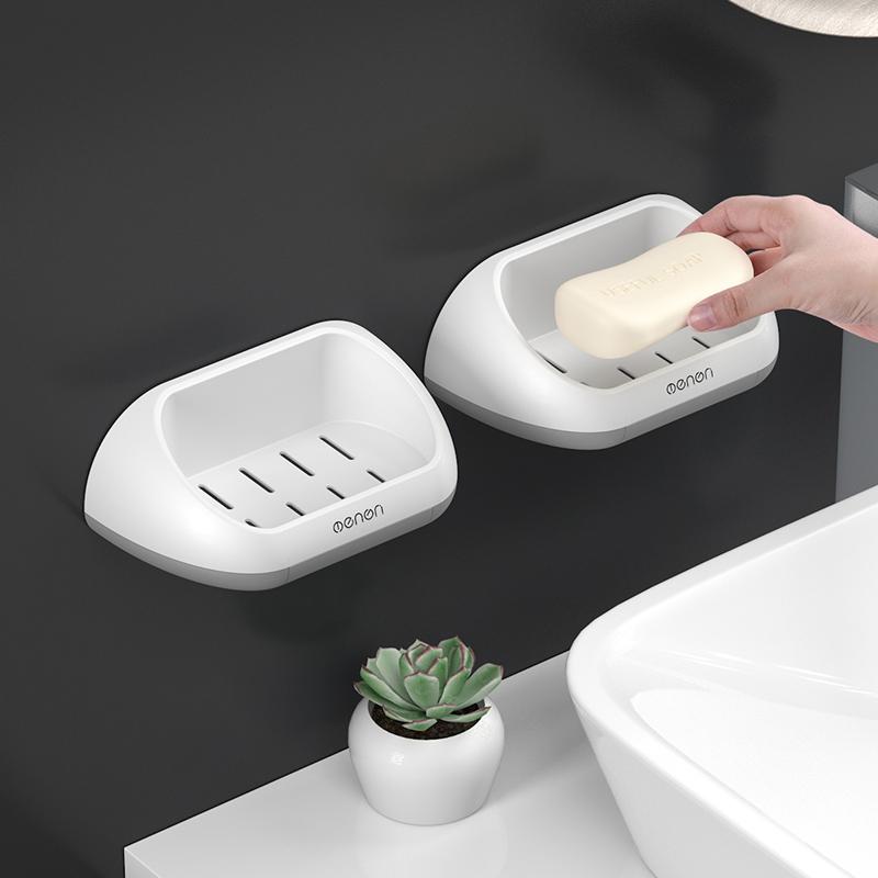 

Bathroom Shelf Shower Soap Dishes Storage Box Wall Soap Holder Drain Pan with Container for Home Bathroom Accessories Sets