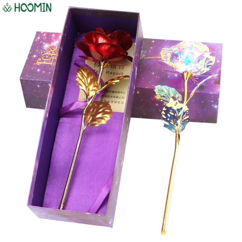

Valentine's Day Rose Creative Gift 24K Foil Plated Rose Multi Colors Lasts Forever Love Wedding Decoration, Blue