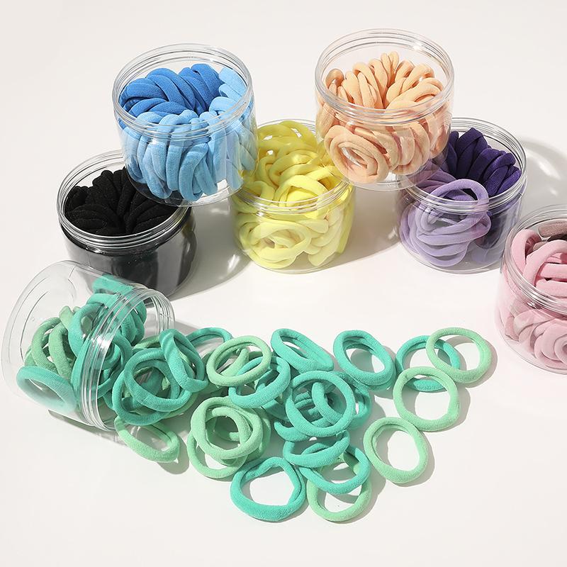 

Elastic Hair Bands 1 Set Hair Rope Rubber Bands Seamless Ties Gradient Solid Color Ponytail Holder Accessories