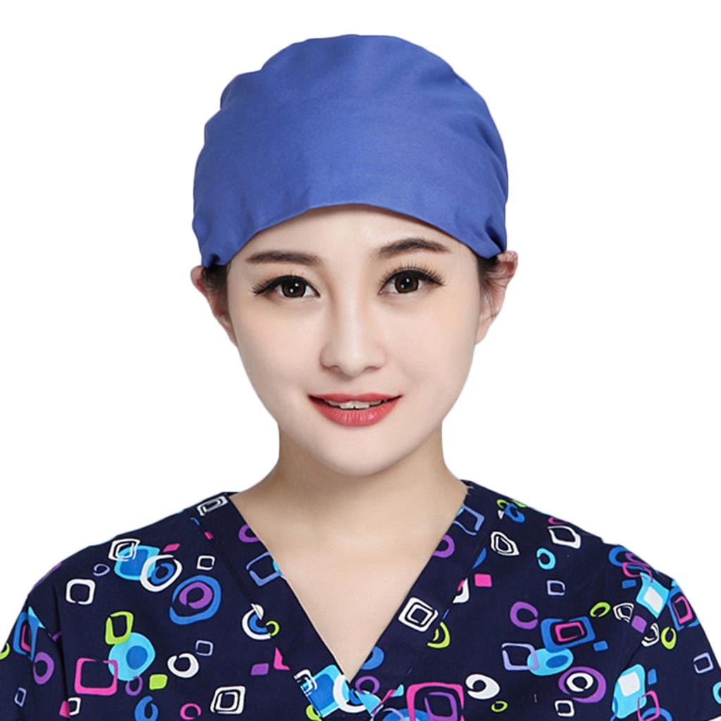 

Women Girl Cotton Bandage Adjustable Scrub Cap Sweatband Bouffant Hat Men Boy, Wr