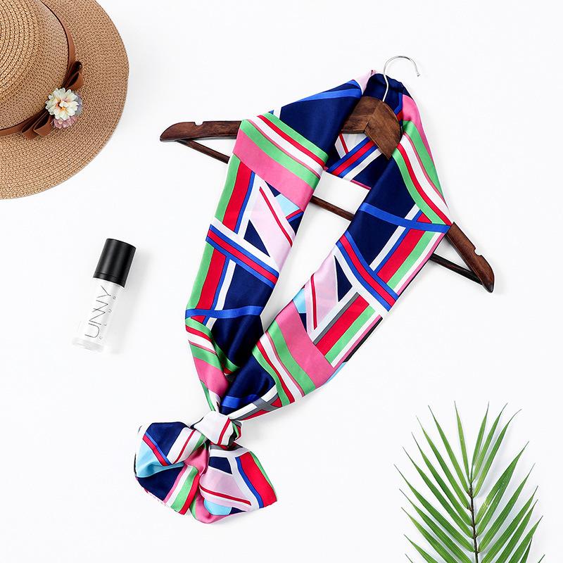 

2020 New Arrival Silk Scarf Women Fashion Designer Beautiful Flowers Foulard Soft Satin Shawl Scarfs Kerchief Neck Headscarf