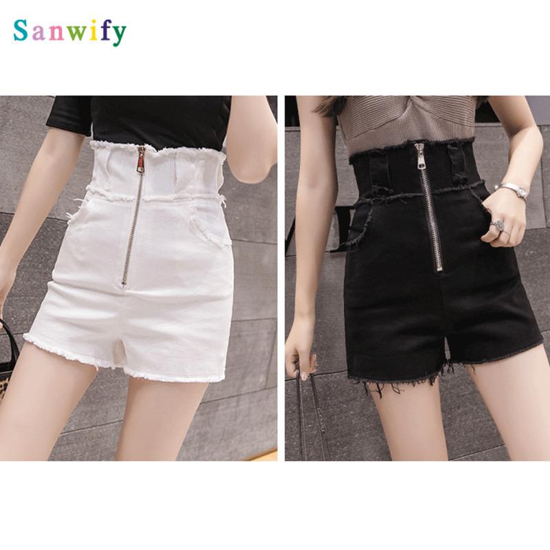 

Shorts Women Jean Shorts Egirl Clothes Pantaloncini Wide Leg Pants Streetwear Black 2020 Pants