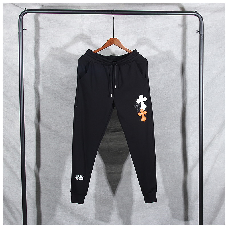 

2021 Winter New Fashion Pure Cotton Sanskrit Leather Cross Ankle Casual Harem Pants for Men and Women 7ral, Black