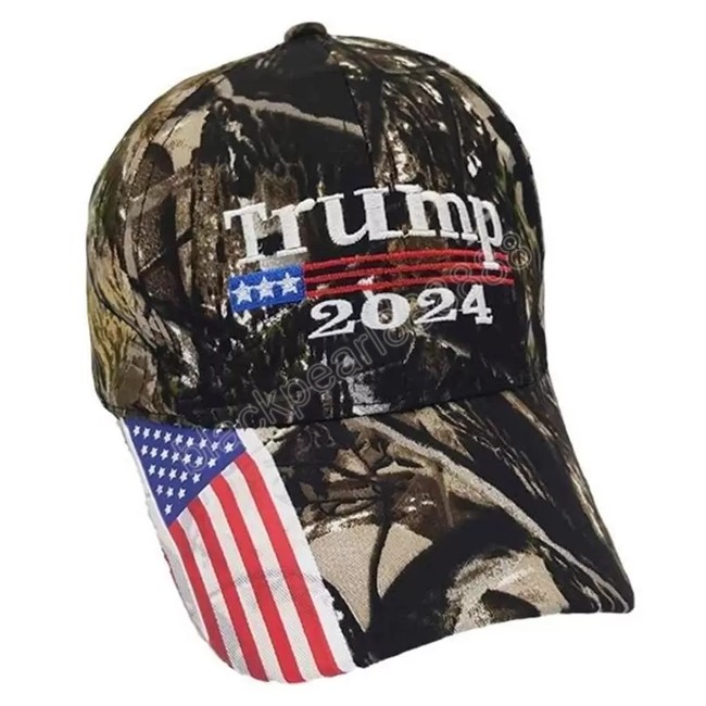 

Donald Trump Embroidery 2024 Cap Camouflage USA Flag Baseball Caps Keep America Great Again Snapback President Hat, As picture