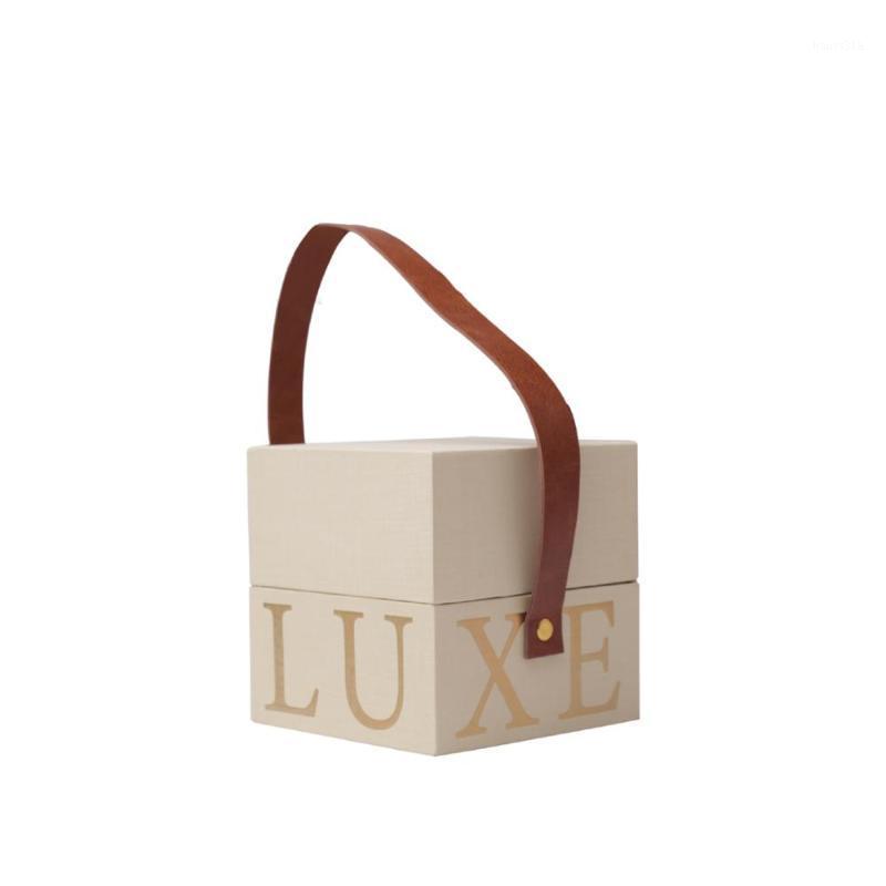 

Free Shipping 4Pcs return gifts for wedding favor bridal shower candy box pink red blue champagne Leather strap gift boxes1