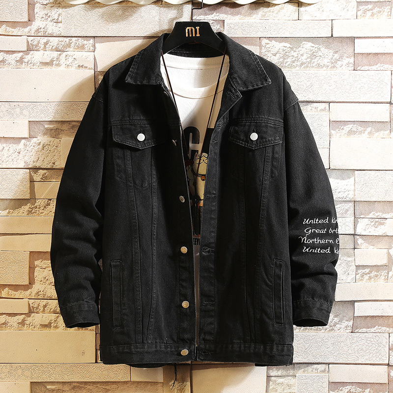 

2021 New Male Jeans Autumn Spring Fashion Black Jackets Outward Clothes Oversize 3KK0, Nj8023