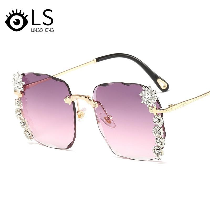 

LS Fashion High End Women's Sunglasses 2021 New Wave Cut Edge Gradient Sunglasses Female Square Shades Wholesale YB050