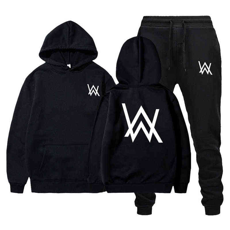 

2021 Spring and Autumn New Men's Hoodie + Pants Hot Selling Letter Printing Hooded Sportswear Suit Wholesale G1222, Yellow and black