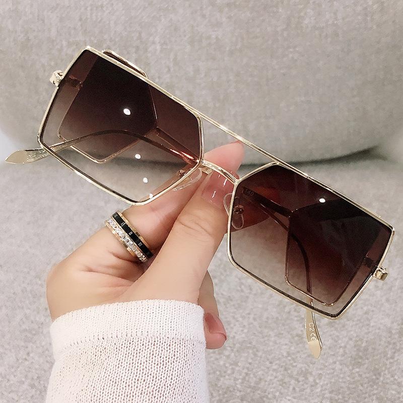 

Fashion Flat Top Square Sunglasses Men Women Vintage Metal Rectangle Sun Glasses Gradient Sexy Lady Shades UV400