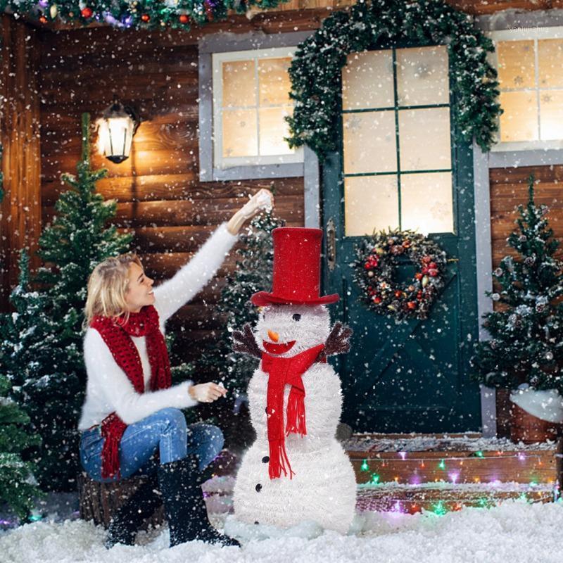 

Collapsible Tinsel Christmas Tree Snowman With Hat Removable Hands And Scarf Easy-Assembly Reusable Artificial Glittery 20201