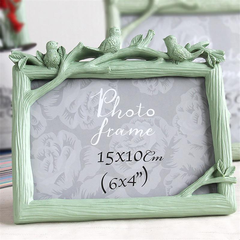 

New Green Table Photo Frame Resin Pictures For Living Room 1 PC Desk Picture Frame Home Decoration Pastoral Style Desktop