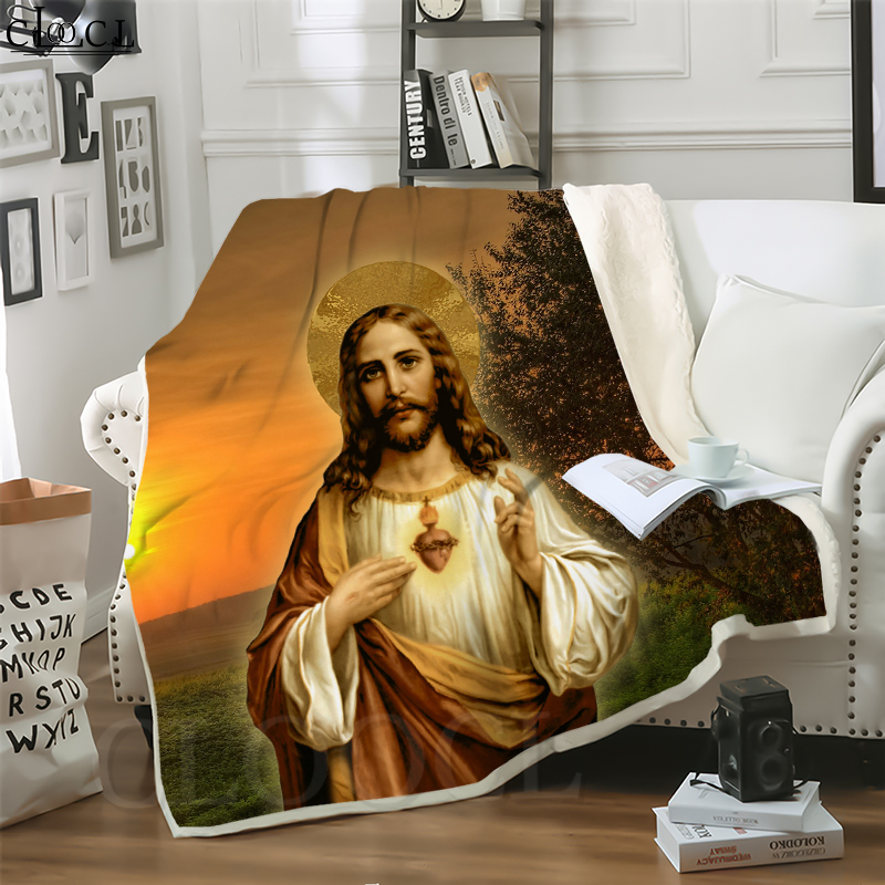 

CLOOCL Hot Catholic Jesus 3D Print Hip-hop Style Air Conditioning Blanket Sofa Teens Bedding Throw Blankets Plush Quilt