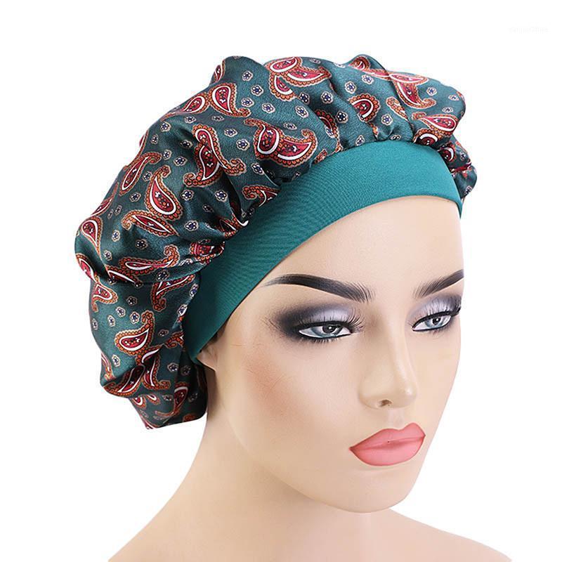 

Hair Satin Bonnet For Shower Cap Silk Bonnet Women Night Sleep Cap Head Cover Wide Elastic Band Satin Cheveux Nuit1