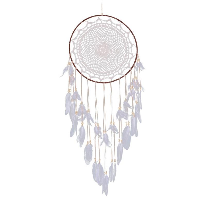 

Hanging Big Dream Catchers Handmade Large Metal Circle Feather Bedding Dreamcatcher DIY Wedding Home Decor Ornaments