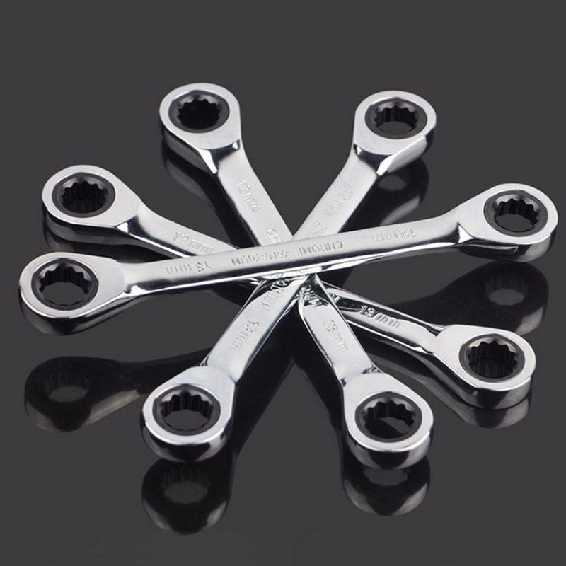 

8-19 Chrome Vanadium Combination Ratchet Hand Wrench Set Metal Ratcheting Socket Spanners Car Repair Tools Set
