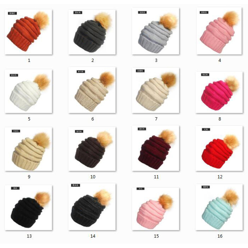

Unisex Trendy Hats Winter Knitted Fur Poms Beanie Label Fedora Luxury Cable Slouchy Skull Caps Fashion Leisure Beanie Outdoor Hats F898-1, Mixed colors