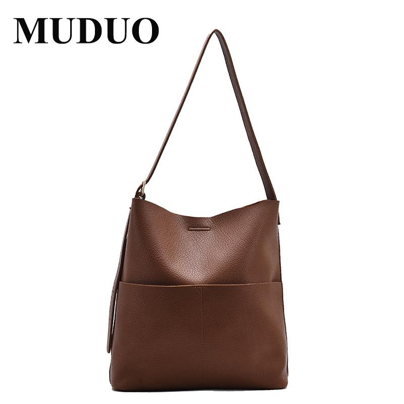 

Large Capacity Women Shoulder Bags Designer Brand Handbags Luxury Pu Leather Crossbody Bag Casual Totes Simply Buckets Bag Purse, Black