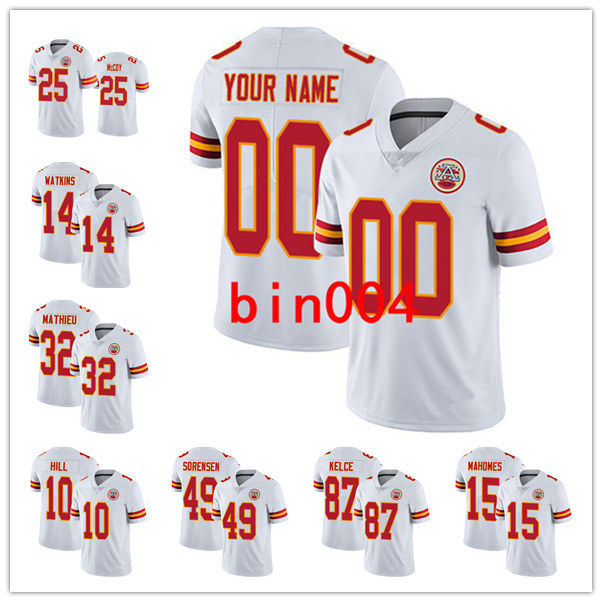

KansasCityChiefsMEN WOMEN YOUTH Patrick Mahomes lesean mccoy Tyreek Hill Limited Jersey Football White Vapor Untouchable, Black;red