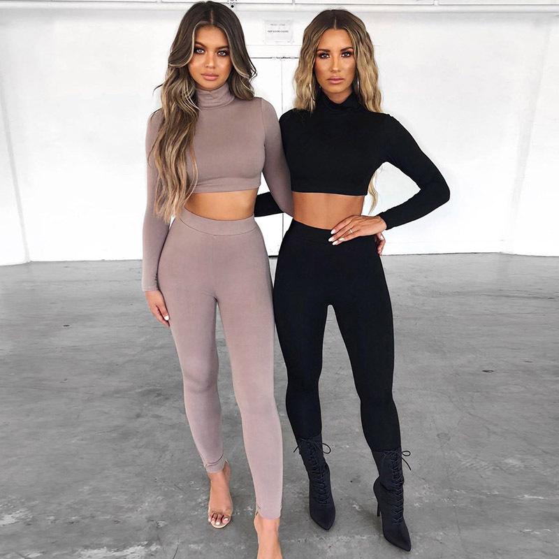 

Zhangyunuo Gym Clothing Sweatsuit Yoga Solid Set Women Sexy High Collar Lumbar Suit Sports Active Wear Gym Fitness Workout Sets, Black