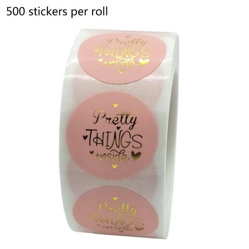

500pcs Pretty Things Inside Sticker Gold Foil Seal Label Scrapbooking Decoration