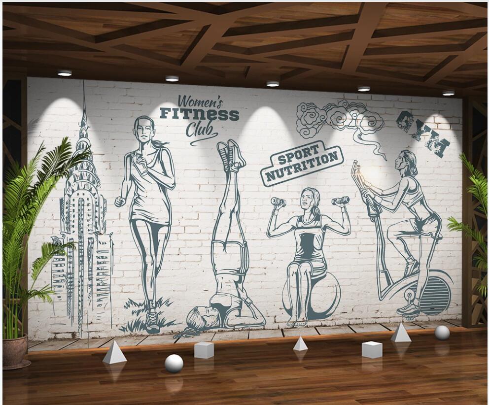 

3d wallpaper custom photo mural Beautiful woman fitness weightlifting gym home decor 3d wall murals wallpaper for living room, Non-woven wallpaper