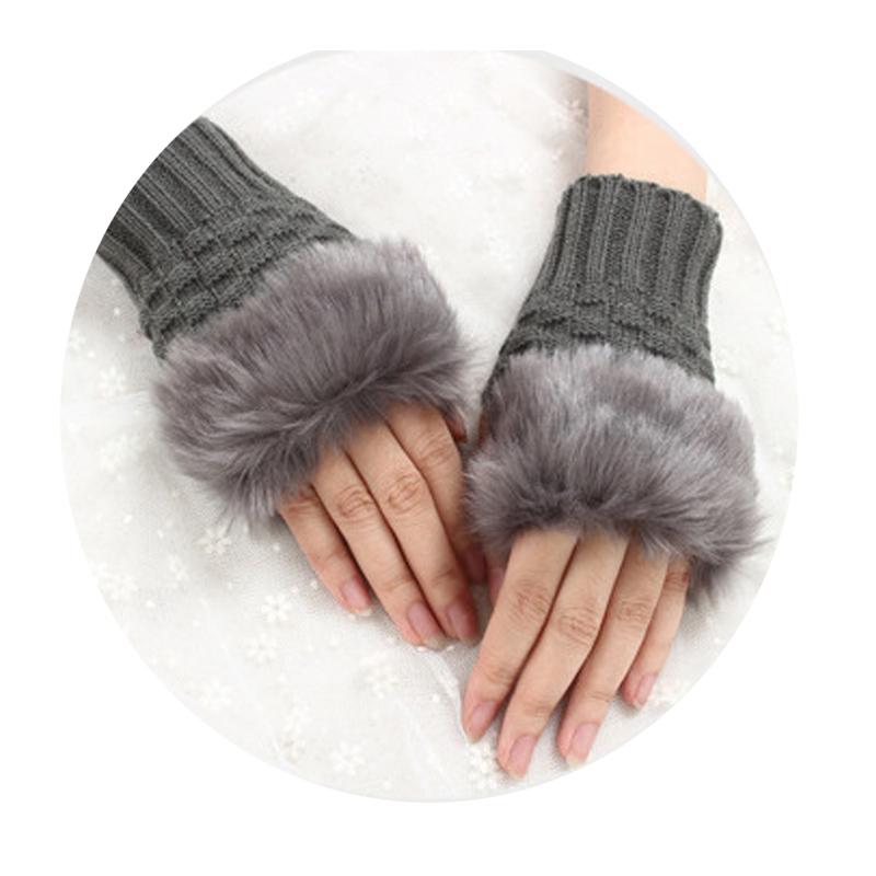 

Five Fingers Gloves Ly Pretty Faux Hair Wrist Warmer Knitted Women Winter Fingerless