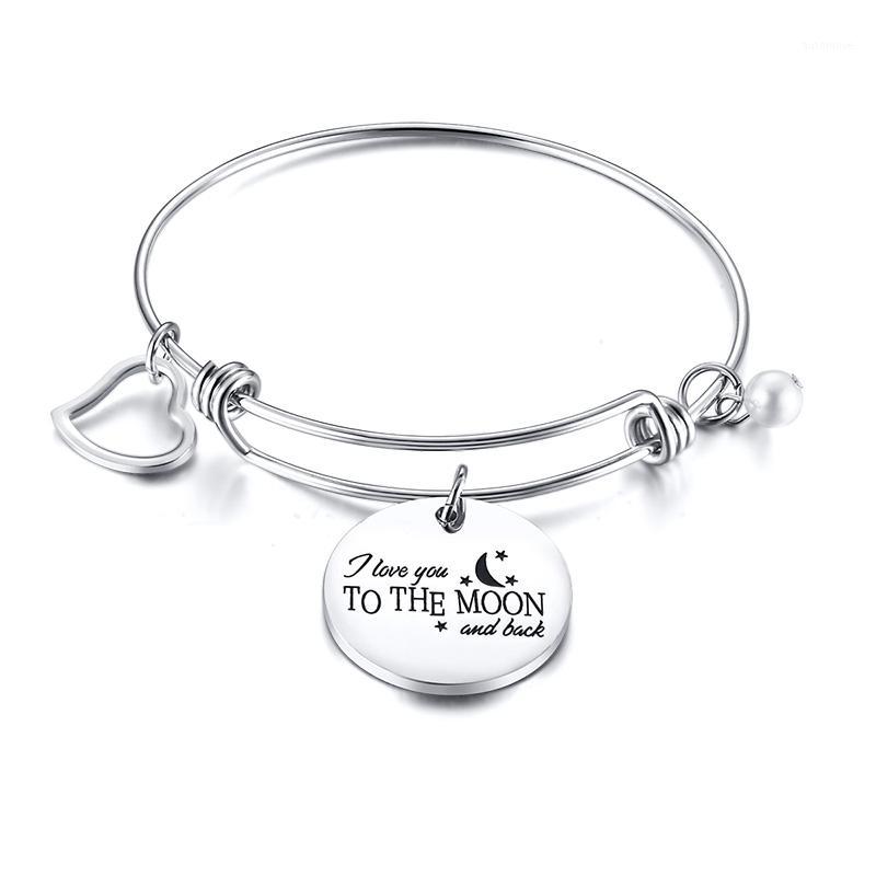 

Romantic Letter Love You To The Moon Back Heart Bracelet Bangle Women Wedding Bride Party Jewelry Adjustable Charm Bracelet Gift1