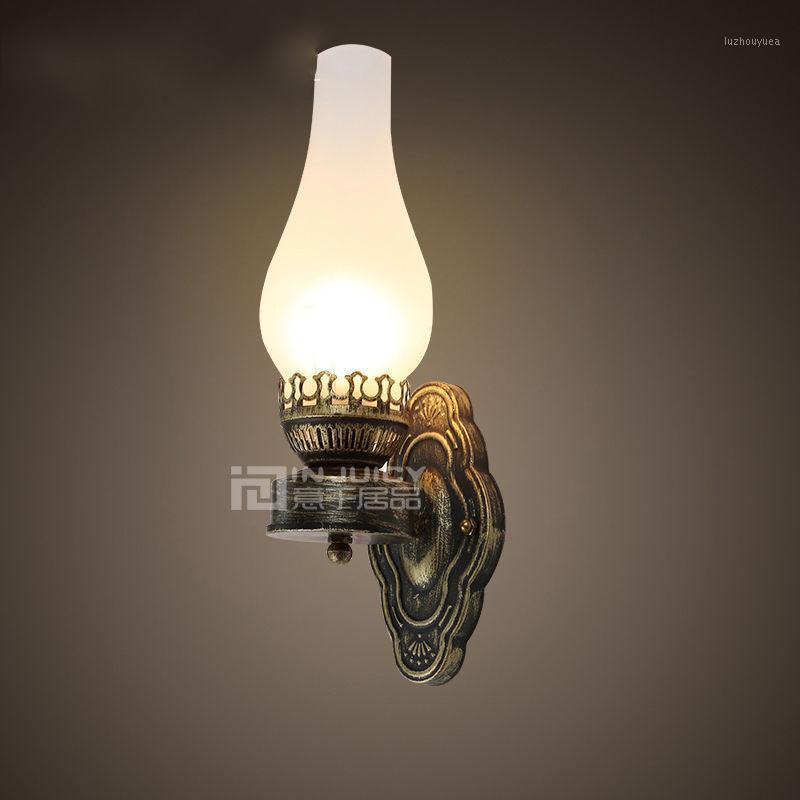 

Vintage Edison E27 LED Iron Glass Wall Lamp Kerosene Light Bar Loft Aisle Cafe Hall Home Bedroom Reading Living Room Store Decor1