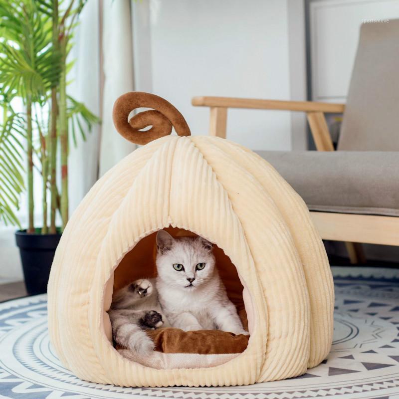 

Removable and Washable Pet Cat and Dog Tent Winter Warm CatsHouse Soft Pets Bed Cat Litter Pumpkin Shape Puppy Nest Pet Supplies1