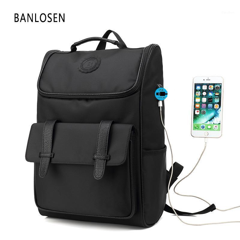 

Multifunction USB charging Men 14inch Laptop Backpacks For Teenager Fashion Male Mochila Leisure Travel backpack Y15881, Black