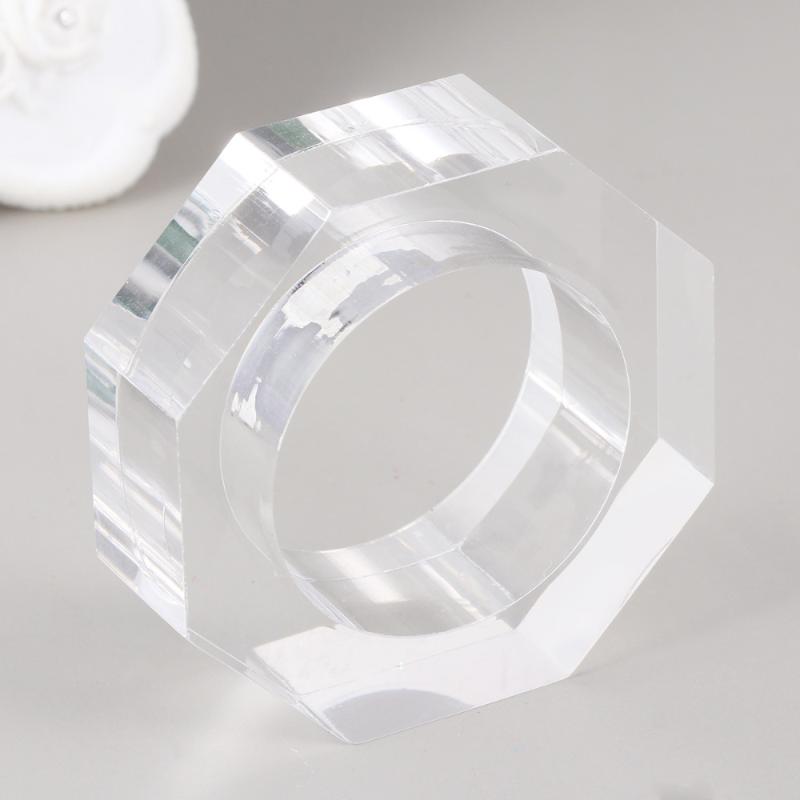 

Acrylic Octagon Napkin Rings Transparent Decorative Napkin Buckle for Wedding Banquet Party Dinner Table Decoration