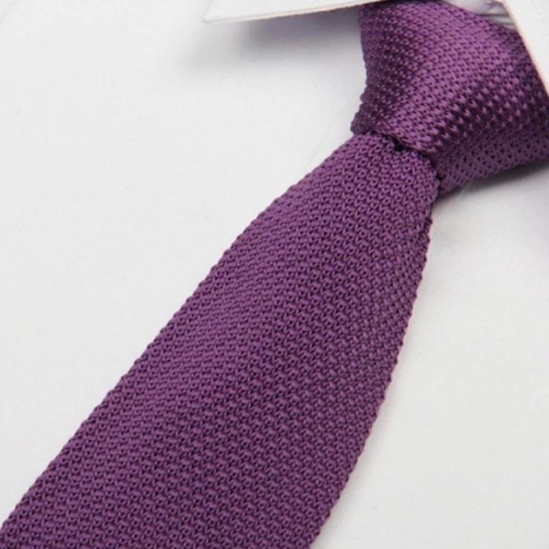 

Popular New Men's tie 1PC Fashion Knit Tie High Quality Hot Sale Wool Ties Knitted Necktie 5cm Narrow Tape Skinny Solid Colors