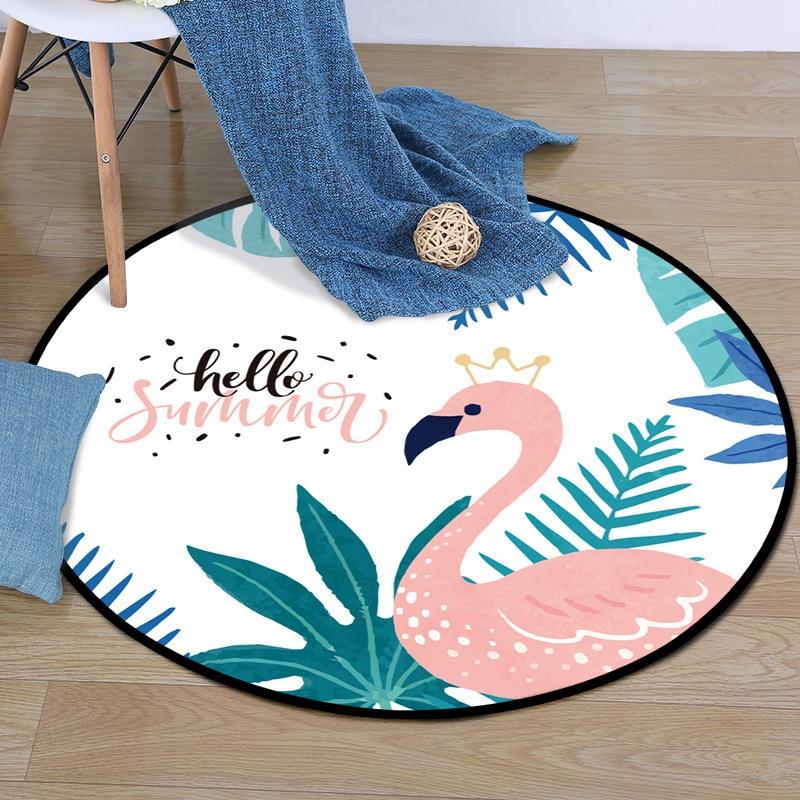

Cartoon Flamingo Baby Play Floor Mat Kids Crawling Blanket Round Carpet and Rugs For Children Room Bedroom Decor Non-Slip Tapete, Carpet6