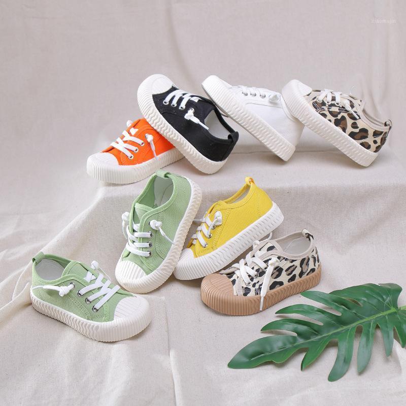 

2020 Autumn New Trend Candy Color Kids Shoes Boys Sneakers Easy Slip On Shallow Little Girls Shoes Kids with Elastic Band C122021, Leopard 1