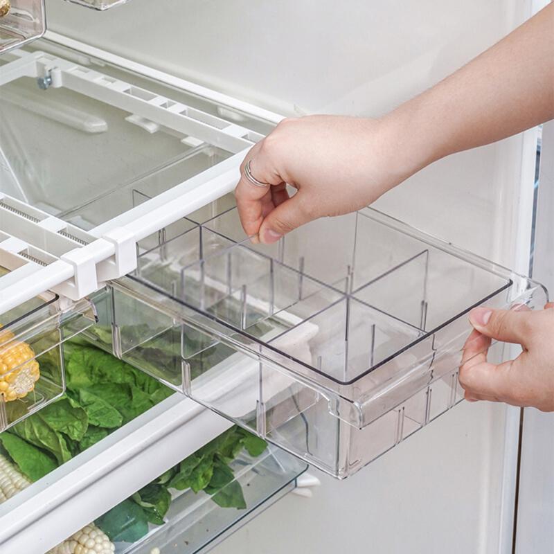 

Plastic storage box drawer storage box pull-type refrigerator fresh-keeping egg fruit kitchen adjustable